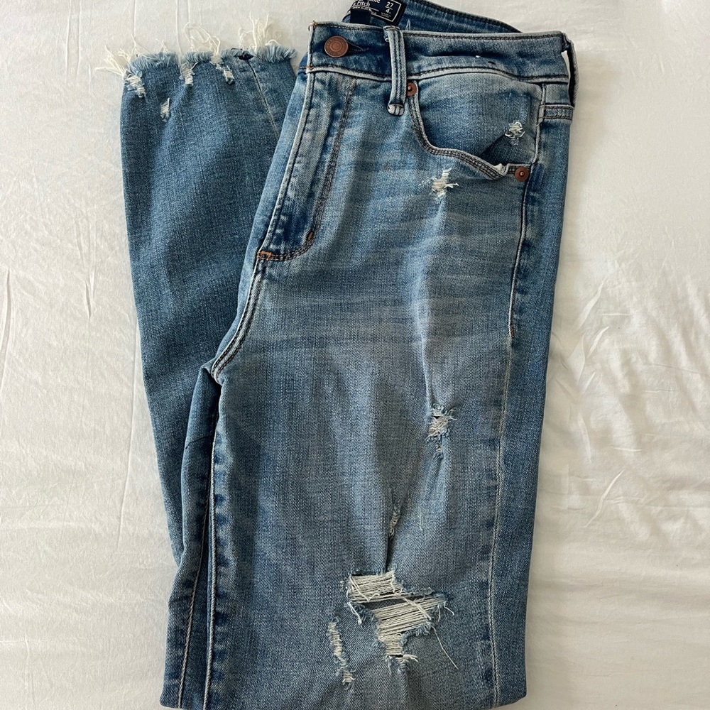 Abercrombie & Fitch High Rise Super Skinny Jeans - Blue